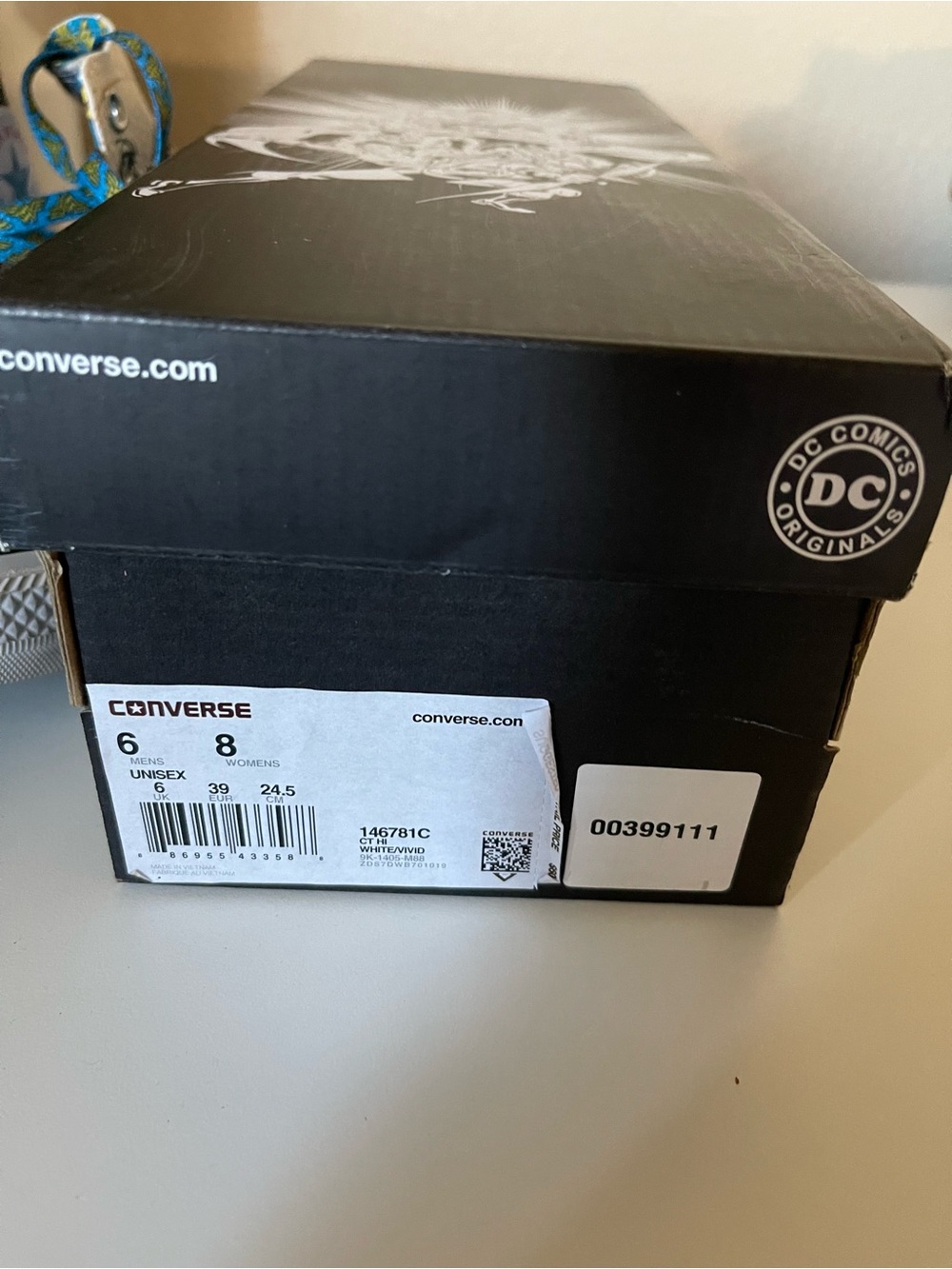 Converse Wonder Woman High Top Sneakers — White with Blue & Gold Accents 8 - Picture 6 of 12